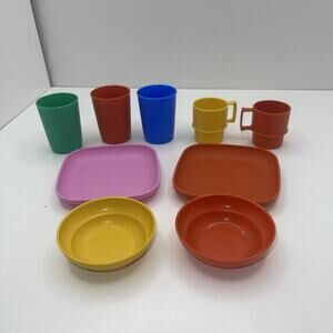 Vintage Tupperware Toys Mini Serve It Child Play Dishes - Set of 9 Pieces